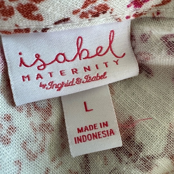 Isabel Maternity by Ingrid & Isabel Red and White Flutter Sleeve Sundress (745) - Picture 13 of 14